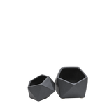Black Tilted Geometric Pot