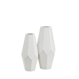 Tall White Geometric Vase