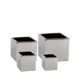 Silver Ceramic Cube Vase