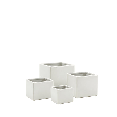 White Ceramic Cube Vase