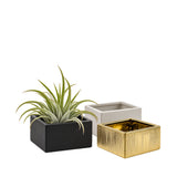 Short Square Ceramic Block Vase - 4"H