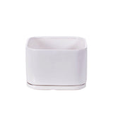Square Matte White Pottery