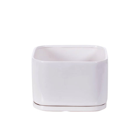 Square Matte White Pottery