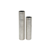 Etched Metallic Cylinder Tall Silver